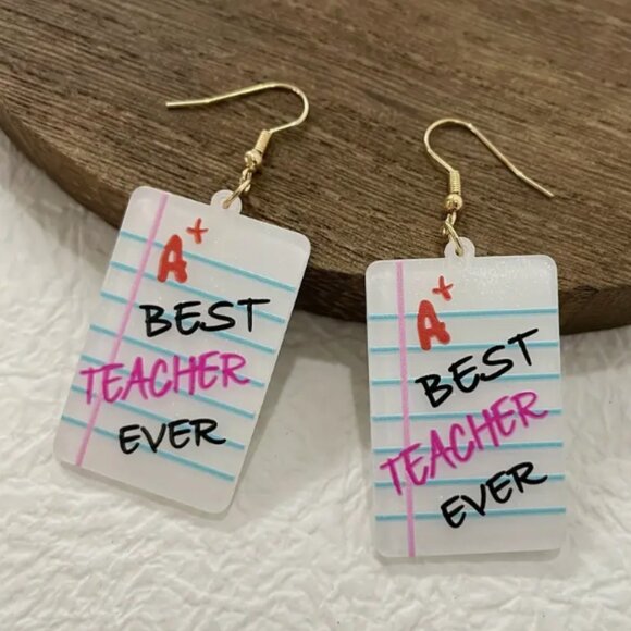Jewelry - New A+ Best Teacher Earrings